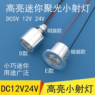 LED灯珠低压12VLED灯3.7V5V迷你室内小灯泡高亮聚光24伏射灯暖白