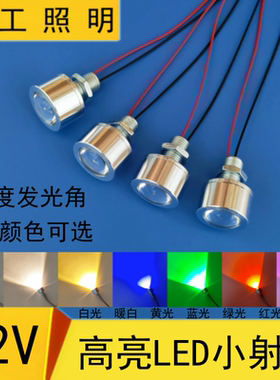 12VLED灯珠直流超亮聚光小射灯5伏LED灯泡低压机器设备展柜照明灯