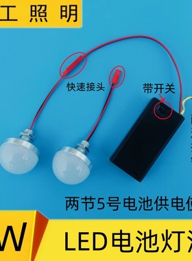 免接线5wLED电池灯2节5号节日活动创意手工停电应急小夜台灯笼灯