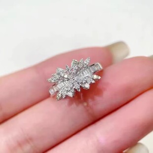 18K白金女款 0.56克拉天然南非高品质钻石戒指真金真钻送证书 镶嵌