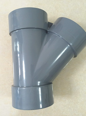 CPVC塑料水管斜三通45度化工管件耐高温防腐蚀SCH80美标PVC连接件