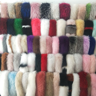 定做真毛狐狸毛领子单卖羽绒汉服可拆卸毛条单买皮草围巾袖 口通用