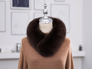 百搭磁铁狐狸毛围脖冬季保暖皮草围巾短款真毛韩版学生毛毛围脖