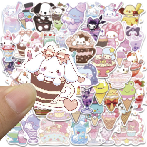 美食三丽欧女孩儿童小贴画