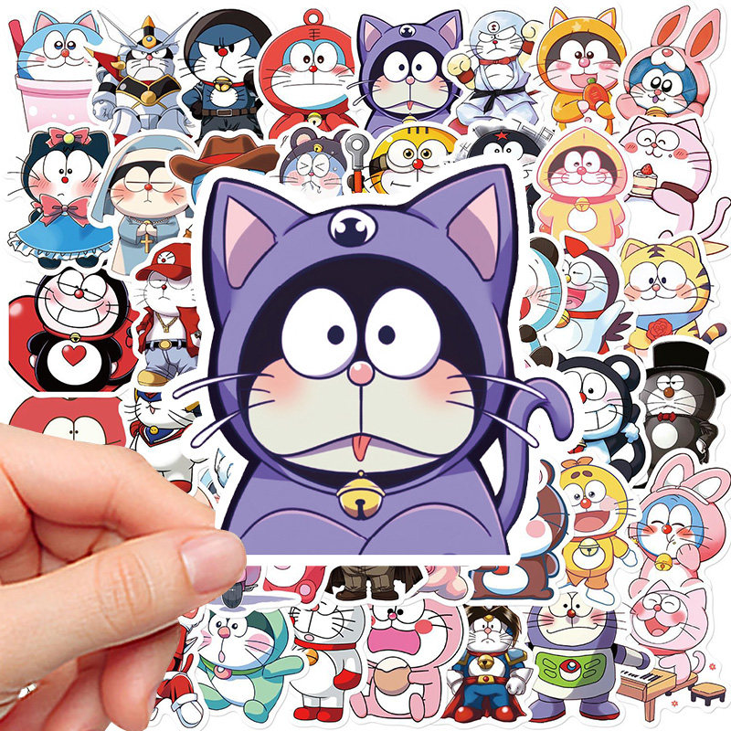 哆啦a梦贴纸机器猫叮当猫卡通可爱Q版蓝胖子女孩儿童手账贴画手机