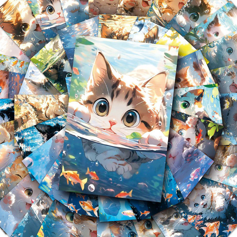 小猫咪贴纸可爱ins风高级感颜值卡通起司猫diy手账手机贴画帖冰箱