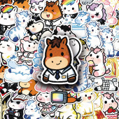 小马驹生肖马贴纸卡通可爱女孩儿童小马粘贴画装 饰小图案手帐防水