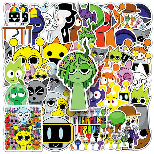 节奏盒子贴纸卡通手账装饰防水