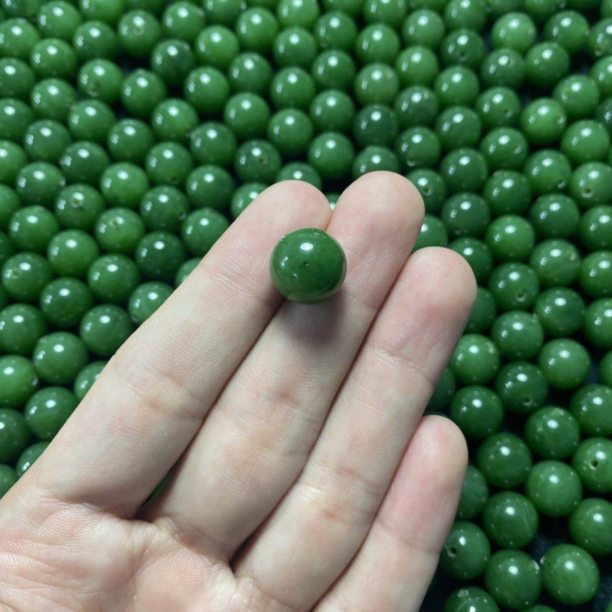 和田玉碧玉天然10mm圆珠散珠菠菜绿圆珠散珠DIY手链俄罗斯碧玉珠,珠宝/钻石/翡翠,手饰,淘宝优惠券,粉丝福利购,淘宝优惠卷