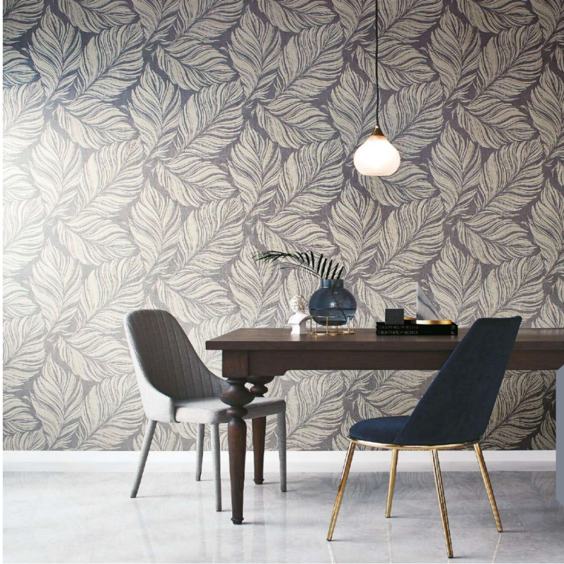 莨苕叶花墙纸床头背景老人房墙纸