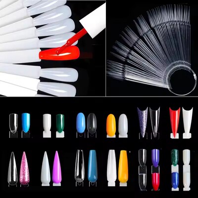 美甲环形色板杏仁椭圆平T形甲片