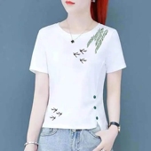 宽松百搭不规则短款 短袖 体恤上衣ins潮 女装 韩版 t恤女2024新款 夏季