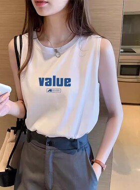 2026新款美式辣妹独特白色吊带小背心女内搭夏季无袖t恤甜辣上衣