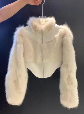 美拉德 奶系穿搭温柔风韩系小众小香风法式毛毛外套女秋冬27953#