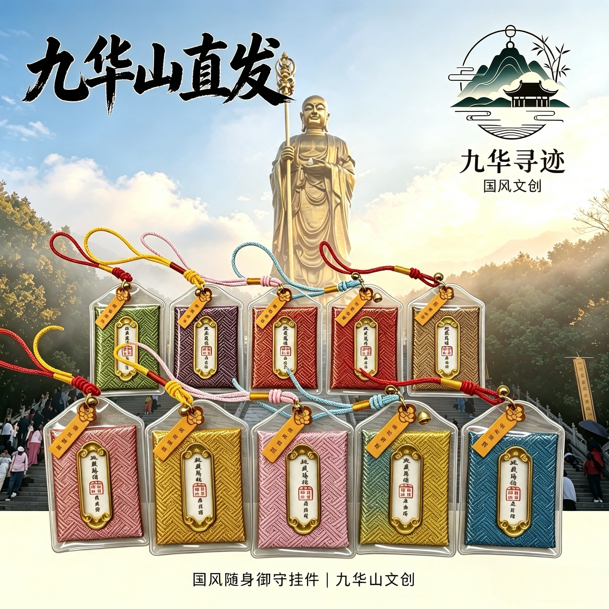 九华山地藏赐福香囊平安健康护身符御守车载包挂件纪念品保平安