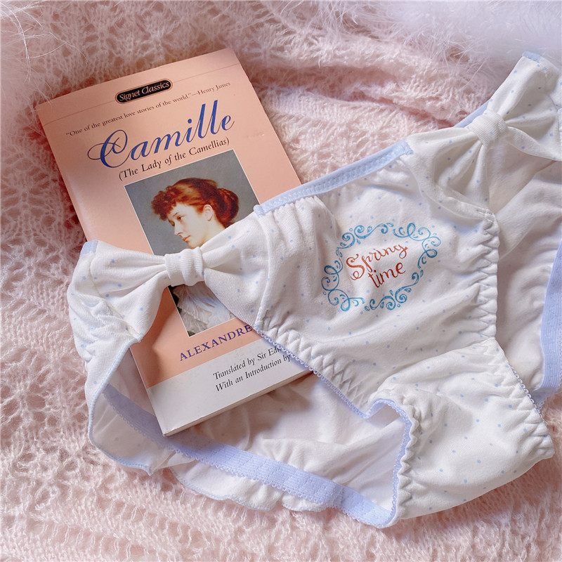 温柔再贩！可爱不止一点点   Lolita立体蝴蝶结纯棉波点少女内裤,女士内衣/男士内衣/家居服,女三角裤,淘宝优惠券,粉丝福利购,淘宝优惠卷