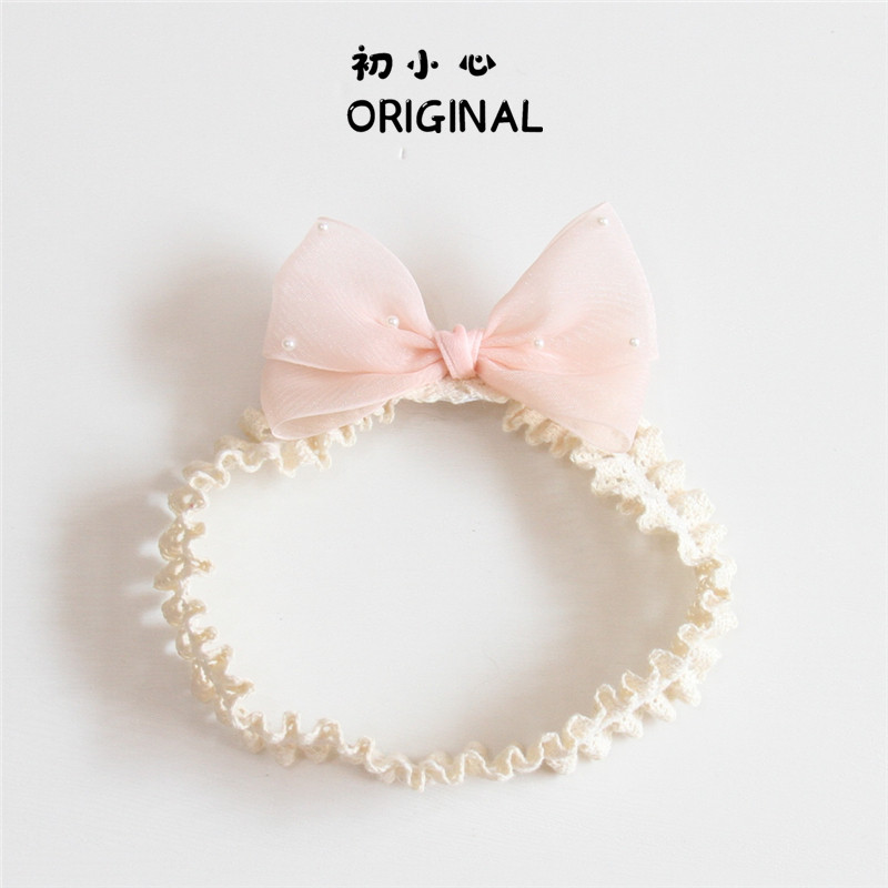 女宝宝可爱蝴蝶结发饰婴幼儿满月公主头饰夏季薄款婴儿发带不勒头