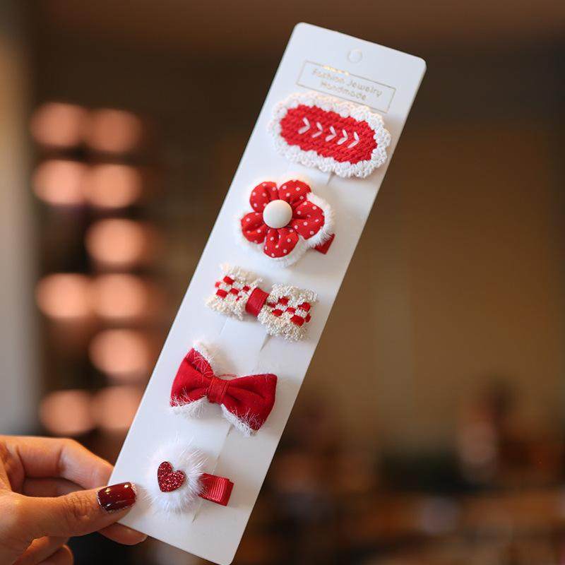 新年发饰ins风红色丸子头蝴蝶结鸭嘴夹女孩过年宝宝甜美发卡发饰,童装/婴儿装/亲子装,发饰,淘宝优惠券,粉丝福利购,淘宝优惠卷