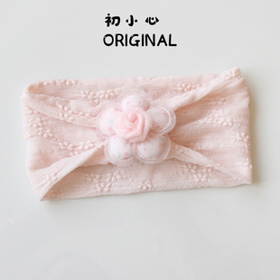 3月婴幼儿护囟门发饰 婴儿发带女宝宝满月可爱花朵头饰0 夏季 薄款
