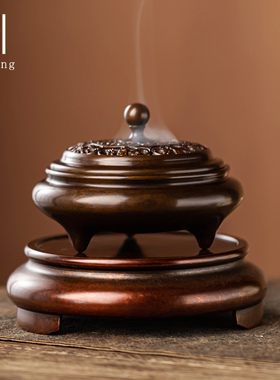铜香炉苏工香薰炉家用供奉室内上香熏香炉香插香座檀香沉香香篆炉