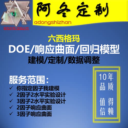 MINITAB全因子实验设计/DOE/响应曲面/回归分析/方差分析模型定制