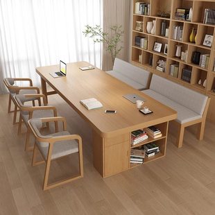 全实木大书桌去客厅化沙发书柜一体大书桌学习桌长桌子工作会议桌