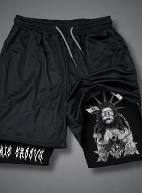 短裤男anime compression shorts men's workout gym running