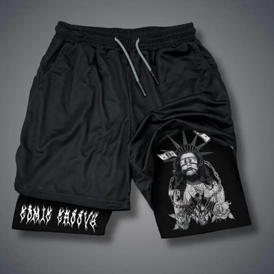 短裤男anime compression shorts men's workout gym running