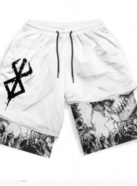 短裤男anime compression shorts men's workout gym running