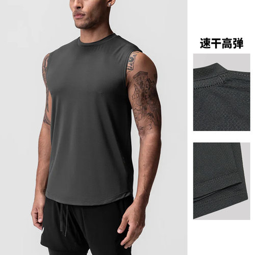 Men Crossfit Tank GYM Vest夏季男士健身背心美式青年宽松型