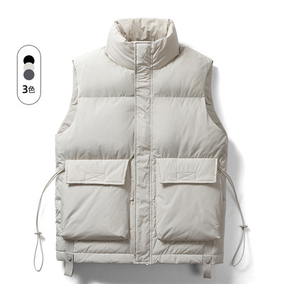 Winter Men Down vest waistcoat冬新款男韩版立领多口袋马甲背心