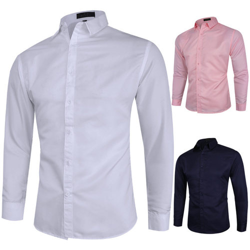 White shirt tops business men shirts tee蓝衬衫男士商务白衬衫