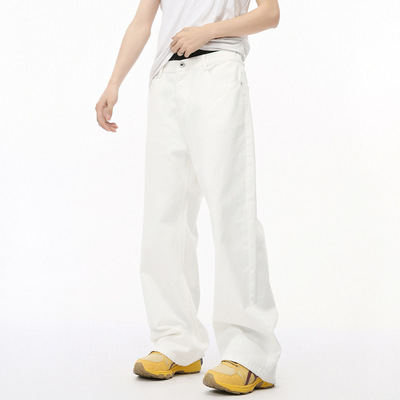 男新款牛仔裤new men jeans man denim pants wide leg male