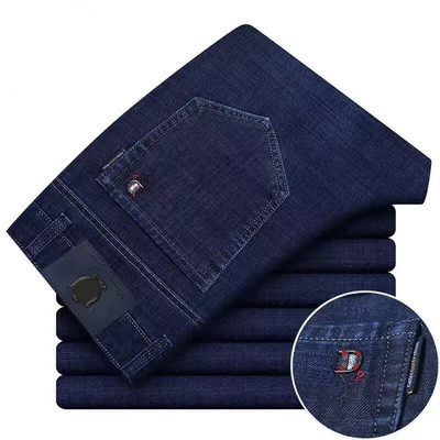 new business men's jeans casual straight denim pant trousers