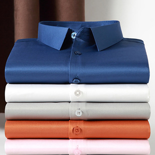 mens casual fashion non iron long sleeved solid color shirts