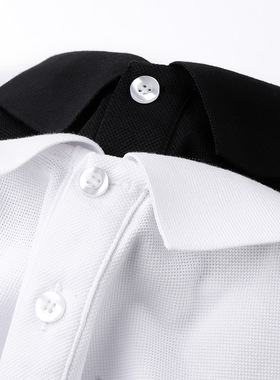 men cotton tshirt 日系复古休闲基础款翻领polo衫纯色宽松短袖