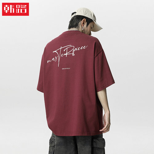 men tops american trendy man shirts tee tshirt复古纯棉短袖