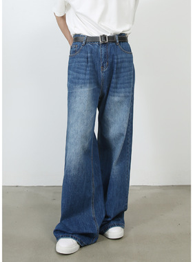 men baggy jeans man pants malenirn牛仔新品韩版个性牛仔裤男直