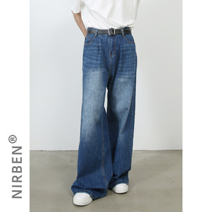 men malenirn牛仔新品 牛仔裤 男直 pants 个性 man jeans baggy 韩版