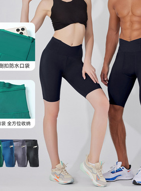 men compression shorts男女款高弹交叉腰紧身压缩裤马拉松跑步