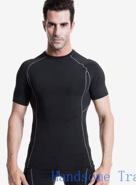 men compression clothes男士紧身训练PRO短袖 健身运动T恤 弹力