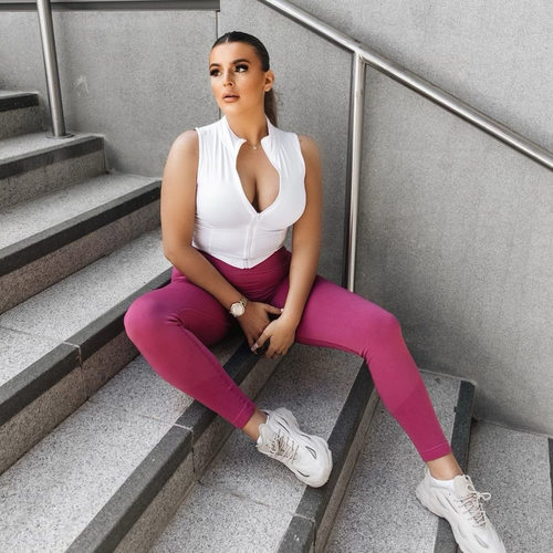 compression tank tops gym workout fitness vest夏欧美速干运动