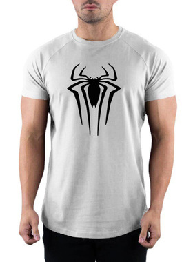 gym crossfit tshirt冰丝健身短袖男 速干牛奶丝修身t恤新款健身