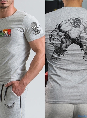 Mens crossfit t shirts男T恤夏Man Gym t-shirt fitness Clothes