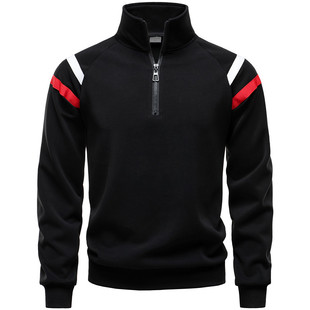 clothes 拉链立领字母条纹卫衣撞色男士 for male时尚 休闲 men man