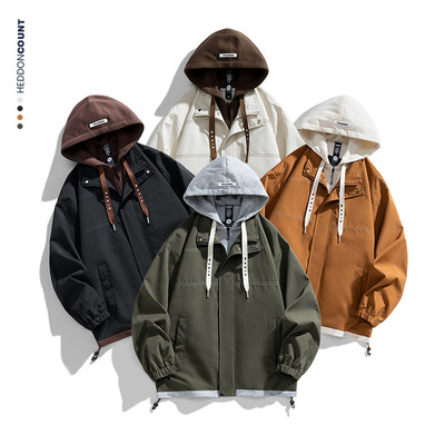 Loose Coat for Men Man Tops冲锋衣男山系2025秋季新款户外防风