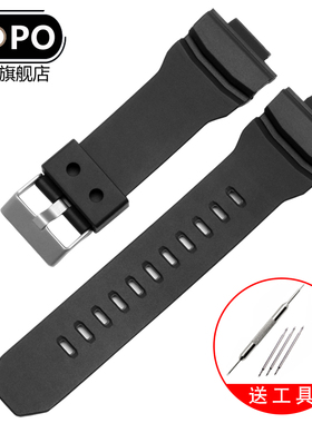 适用卡西欧GAW-100B GA-150 200 201 300 310 GAS-100橡胶手表带