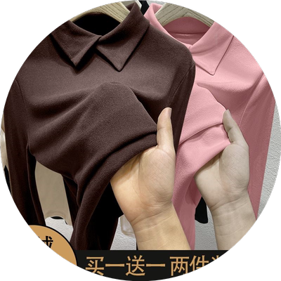 德绒POLP领打底衫女秋冬保暖长袖