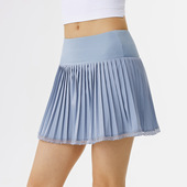 夏季 跑步健身网球裙 A字运动百褶裙高腰显瘦女防走光运动瑜伽短裤