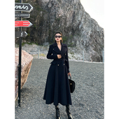 XULU原创进口澳洲羊毛双面高级感大衣赫本风时尚 毛呢中长款 外套